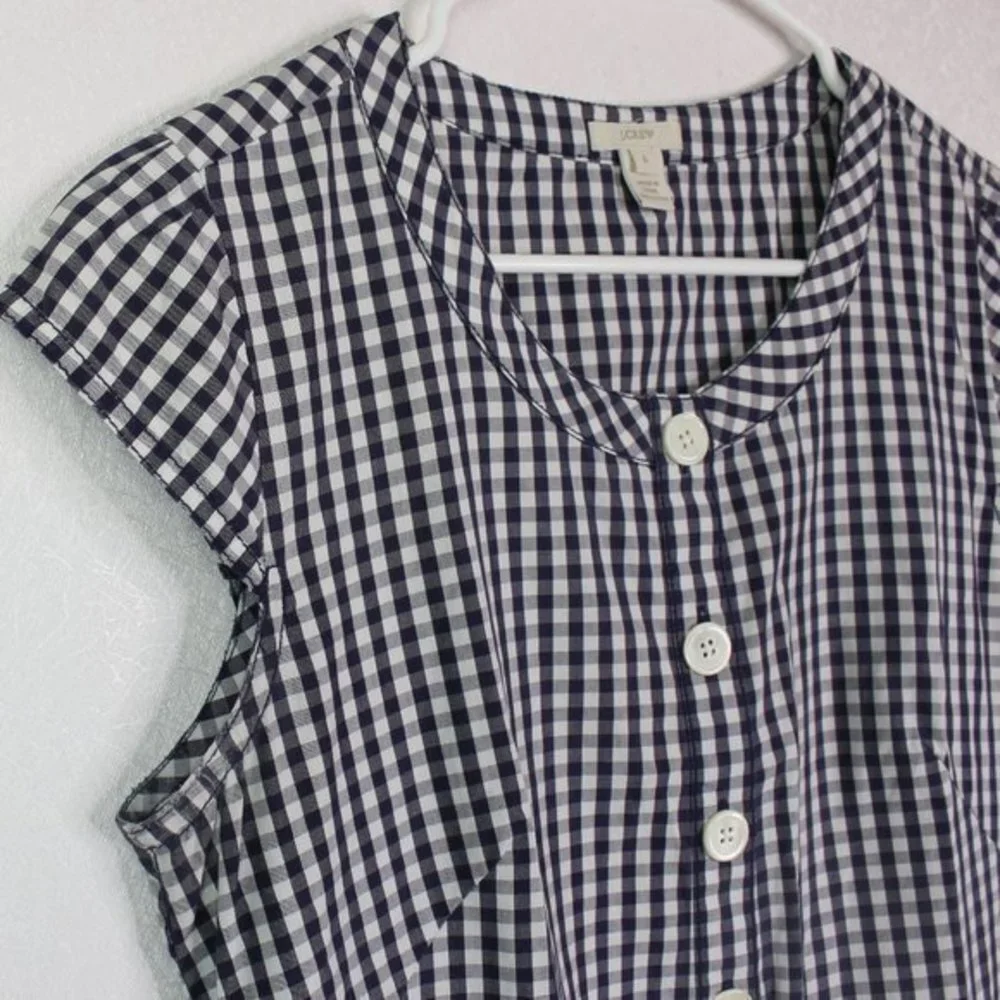 J. Crew Black White Gingham Drawstring Wai… - Picture 4 of 13